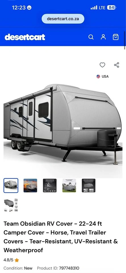Team Obsidian RV Cover - 22-24 ft Camper Cover