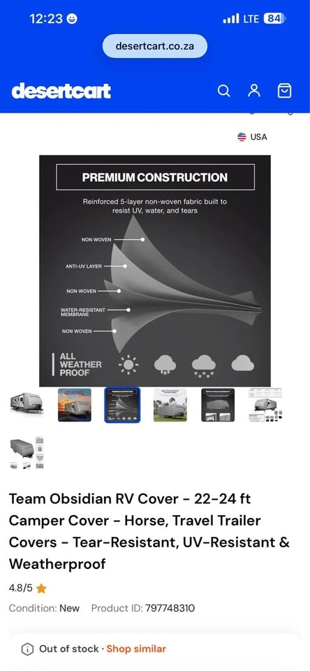 Team Obsidian RV Cover - 22-24 ft Camper Cover - photo 3