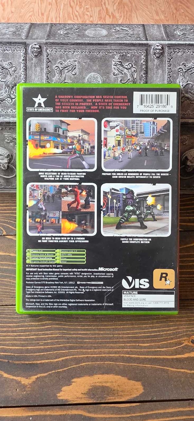 State of Emergency Xbox Original Video Game - photo 2