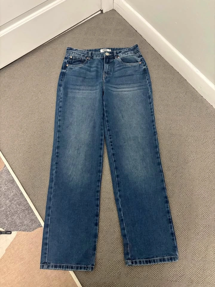 Refuge Denim Slouchy Mid-Rise Straight Jeans