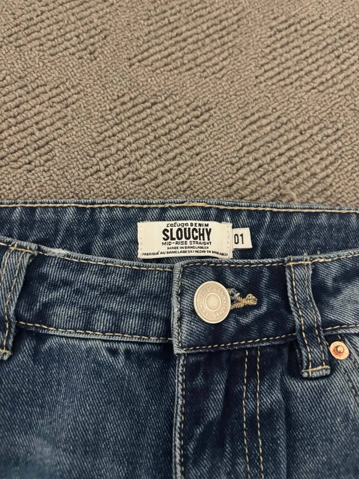 Refuge Denim Slouchy Mid-Rise Straight Jeans - photo 2
