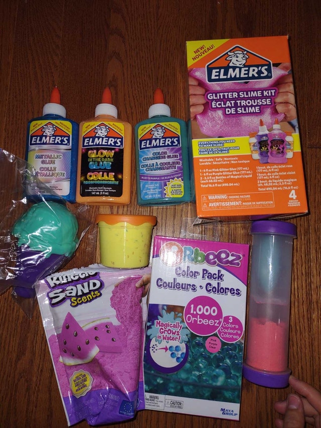 Slime, Orbeez, Kinetic Sand