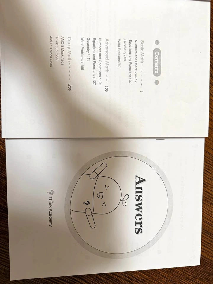 Think Academy Math Workbook - Basic, Advanced, Crazy Math & AMC