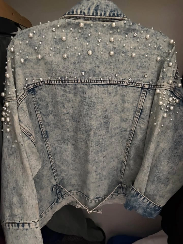 Pearl and Rhinestone Embellished Denim Jacket BNWT - photo 4