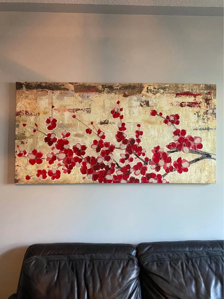 Modern Red Blossom Canvas Wall Art - photo 2
