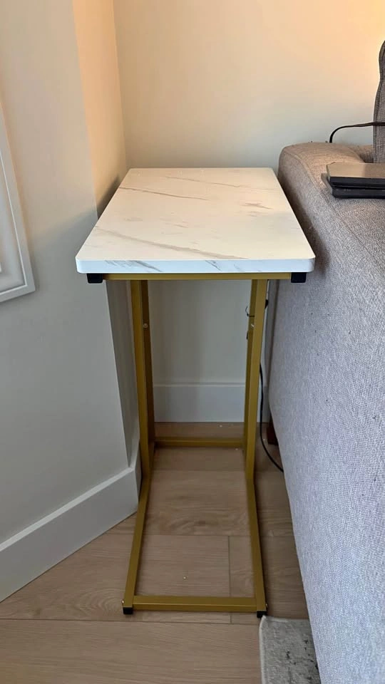 Side table - white “marble” top