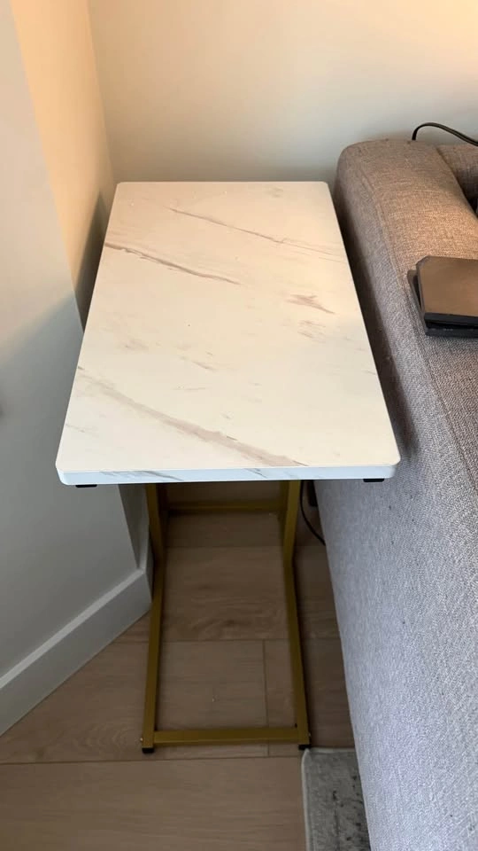 Side table - white “marble” top - photo 2
