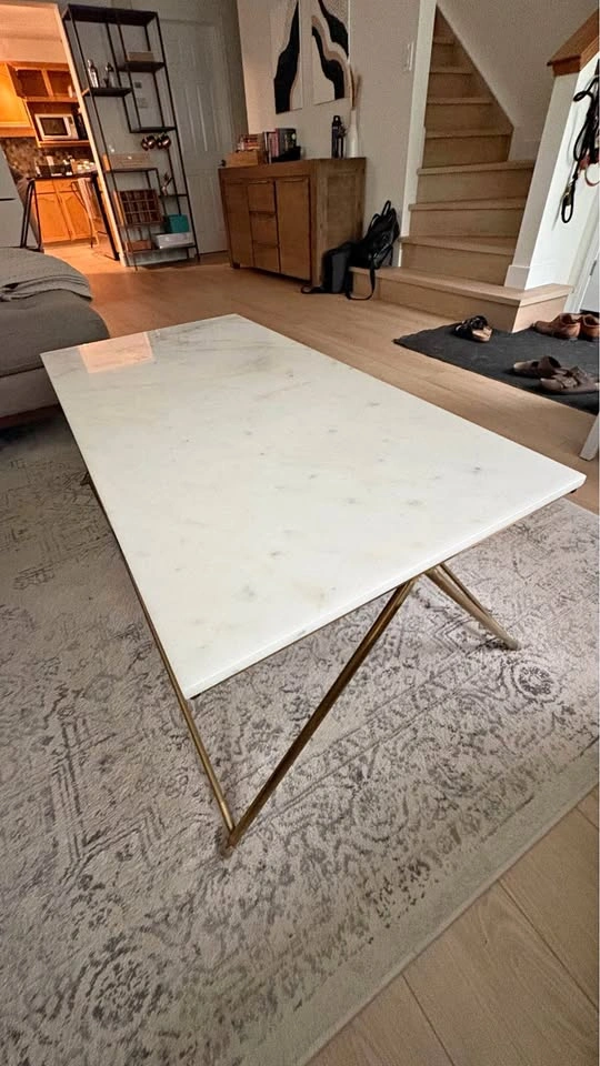 White/Gold Marble Coffee Table