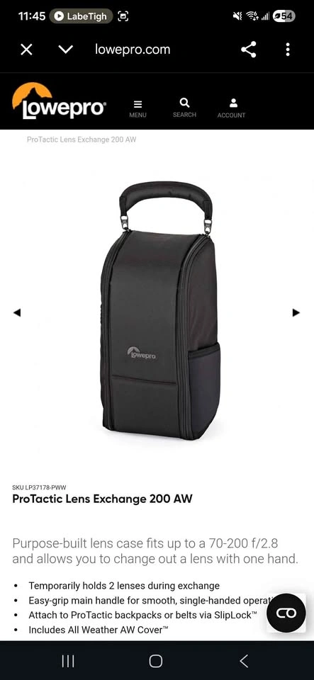 Lowepro ProTactic Lens Exchange 200 AW