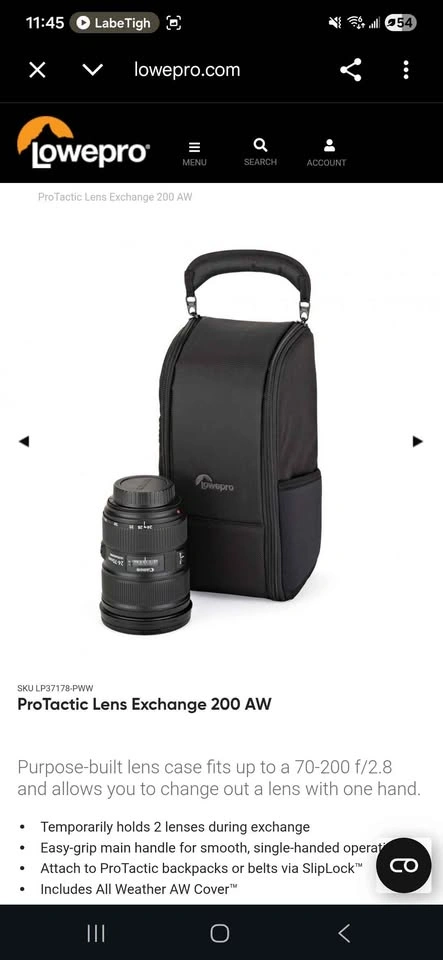 Lowepro ProTactic Lens Exchange 200 AW - photo 2