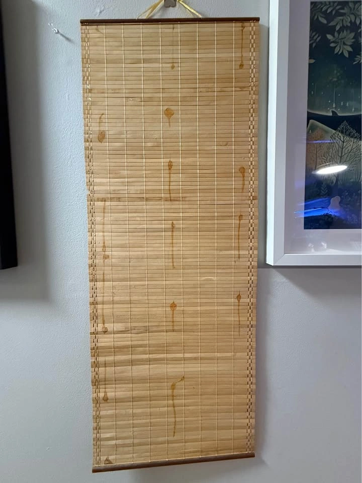 Vintage Asian Hand-painted Bamboo hanging scroll - photo 5
