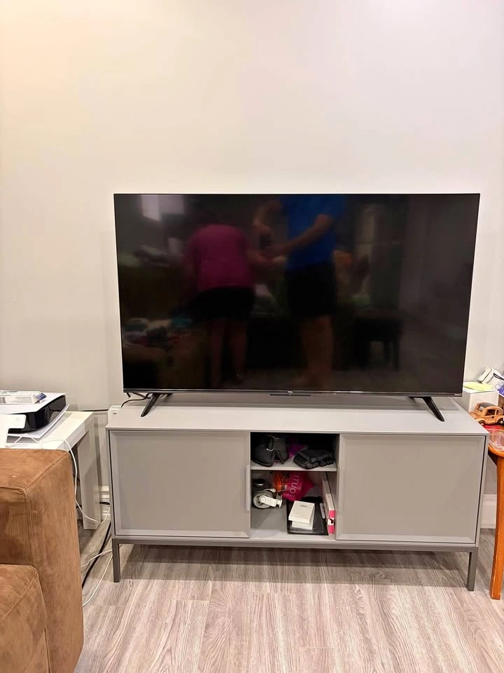 IKEA Modern Grey TV Stand - Doors - Like New - Moving Sale