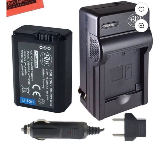 BM premium NP-FW50 Battery and Battery Charger for Sony Alpha