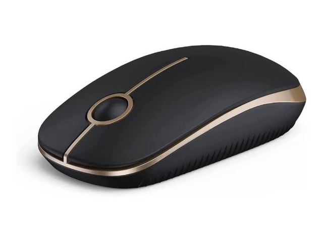 Wireless Mouse, 2.4G Slim Computer Mice, Black and Gold