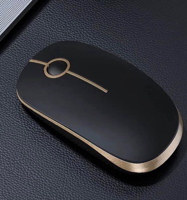 Wireless Mouse, 2.4G Slim Computer Mice, Black and Gold - photo 2