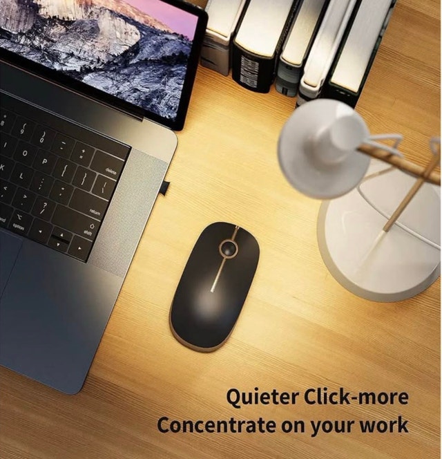 Wireless Mouse, 2.4G Slim Computer Mice, Black and Gold - photo 4