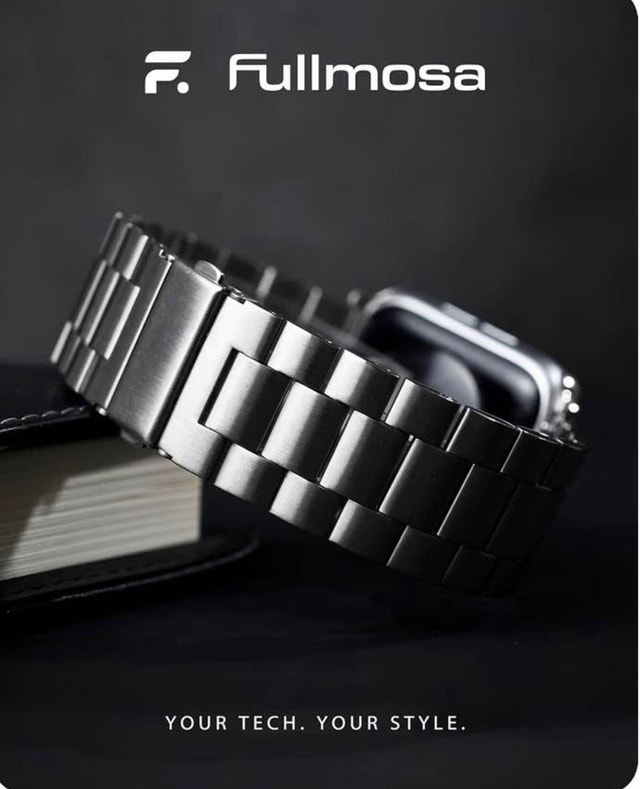 Fullmosa Metal Band with Case for Apple Watch 46mm, Silver - photo 2
