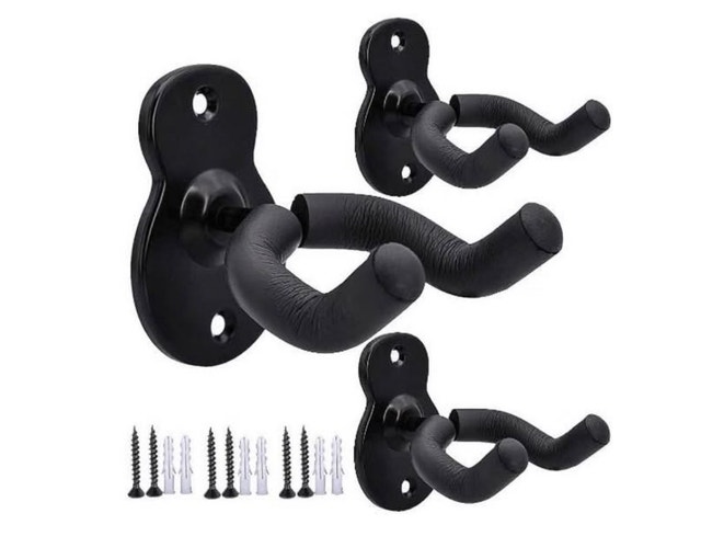 Sound Harbor Wall Mount Hanger 3 Pack - Black Metal Holder