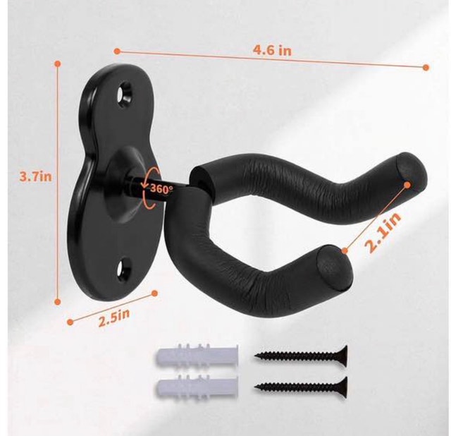 Sound Harbor Wall Mount Hanger 3 Pack - Black Metal Holder - photo 4