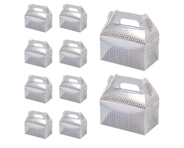 uxcell 10 Pack Iridescent Party Gable Treat Boxes