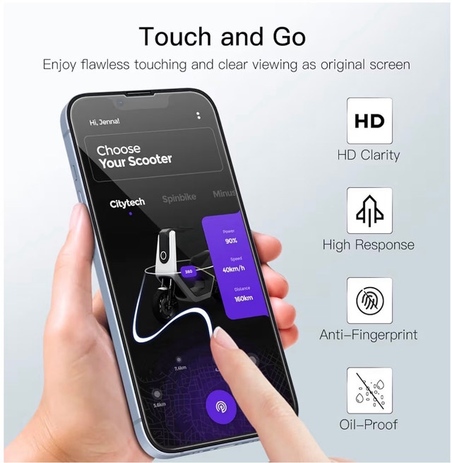 JETech Screen Protector for iPhone 16e/14, 3-Pack 9H - photo 3