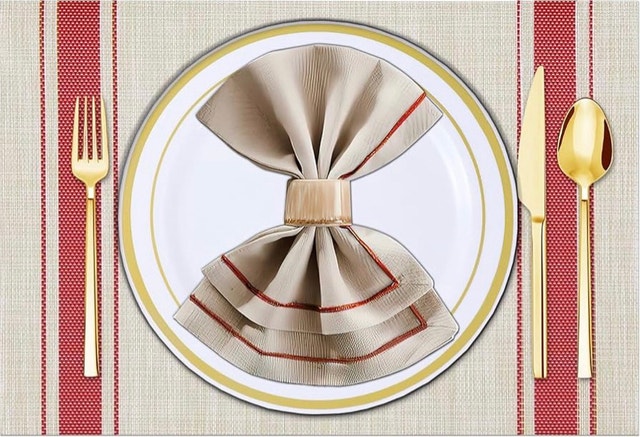 Artand Placemats Red Table Mats Set of 8 Woven Vinyl