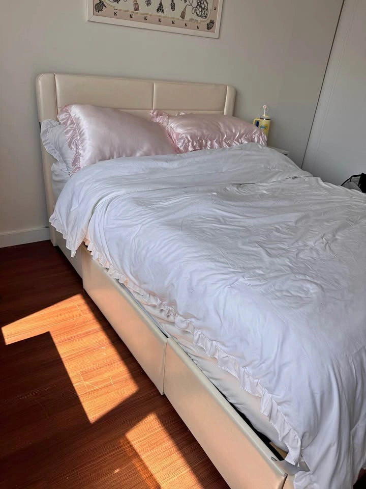 Full Size Upholstered Bed Frame with 4 Storage Drawers