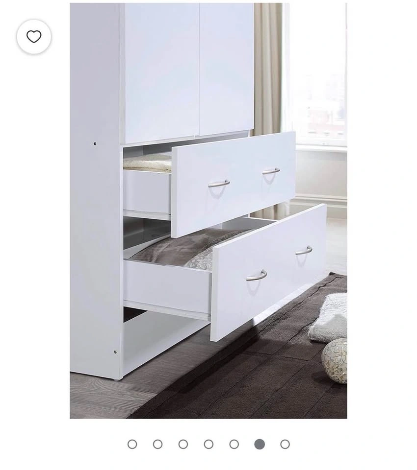 White 2-Door Wardrobe with 2 Drawers - photo 3