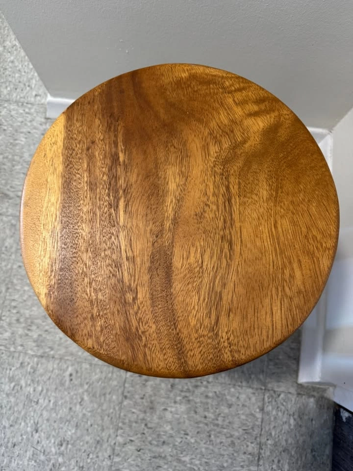 Vintage Round Wood Stool for sale - photo 2