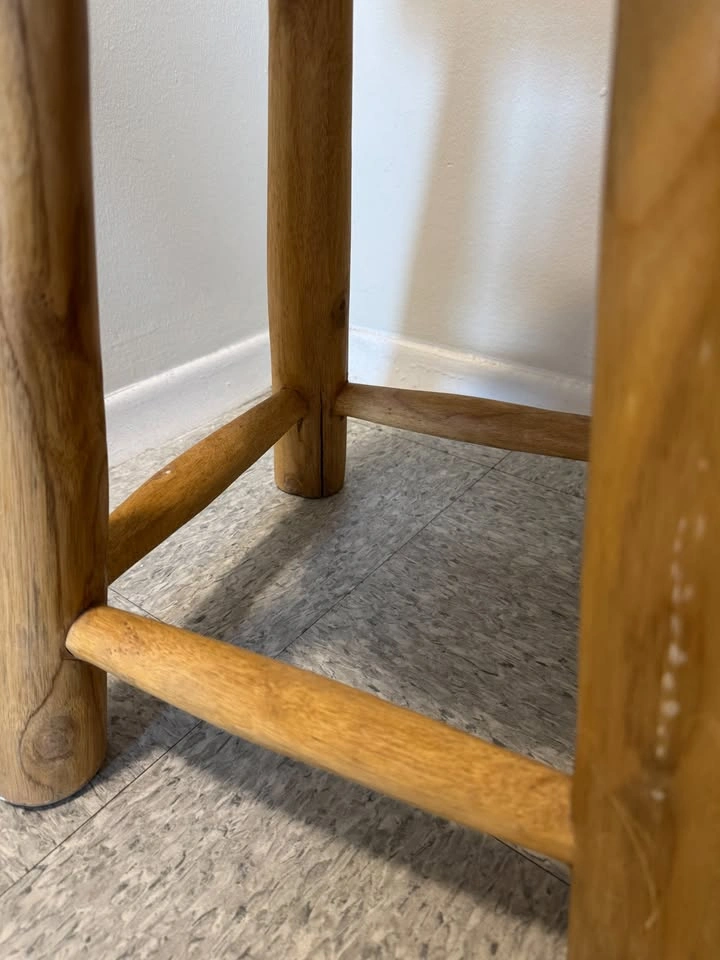 Vintage Round Wood Stool for sale - photo 4