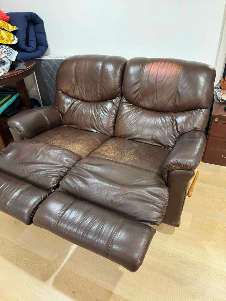 Leather Reclining Sofa – Moving Out Sale – $50 - photo 2