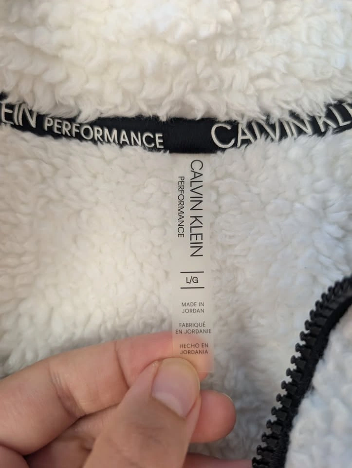Calvin Klein Performance Sherpa Crop Quarter Zip Pullover White - photo 2
