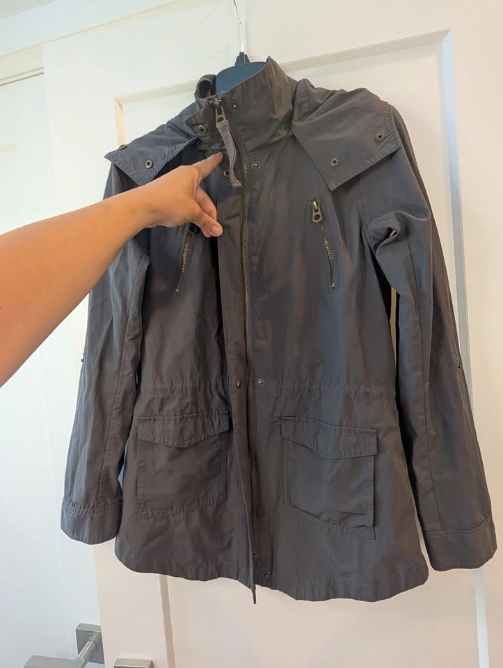 Ricki’s Charcoal Grey Hooded Utility Jacket Cargo Anorak XS/TP - photo 2