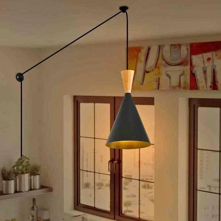Modern Small Black Pendant Light Fixture with Plug