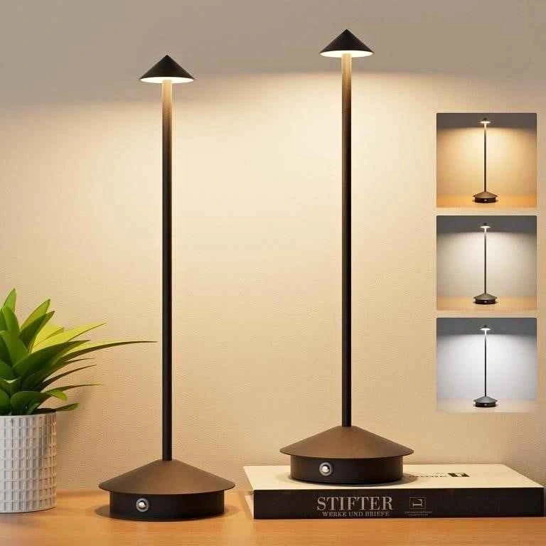 2-Pack 6000mAh Rechargeable Led Table Lamp