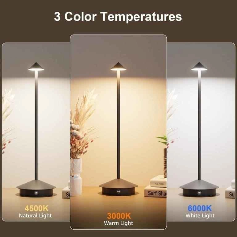 2-Pack 6000mAh Rechargeable Led Table Lamp - photo 2