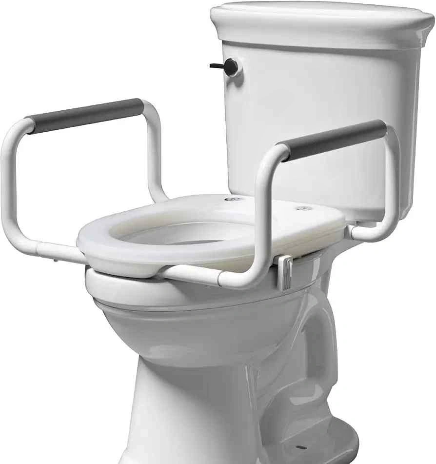 R&T Toilet Seat Riser 2" Raised Seat with Handles