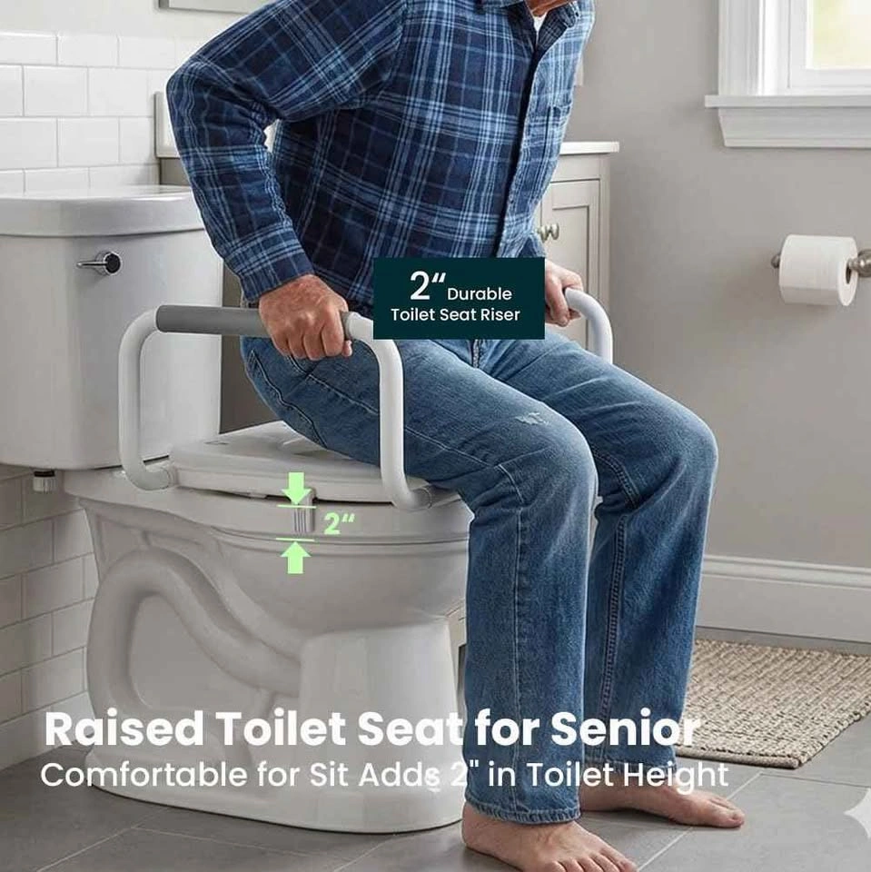 R&T Toilet Seat Riser 2" Raised Seat with Handles - photo 3