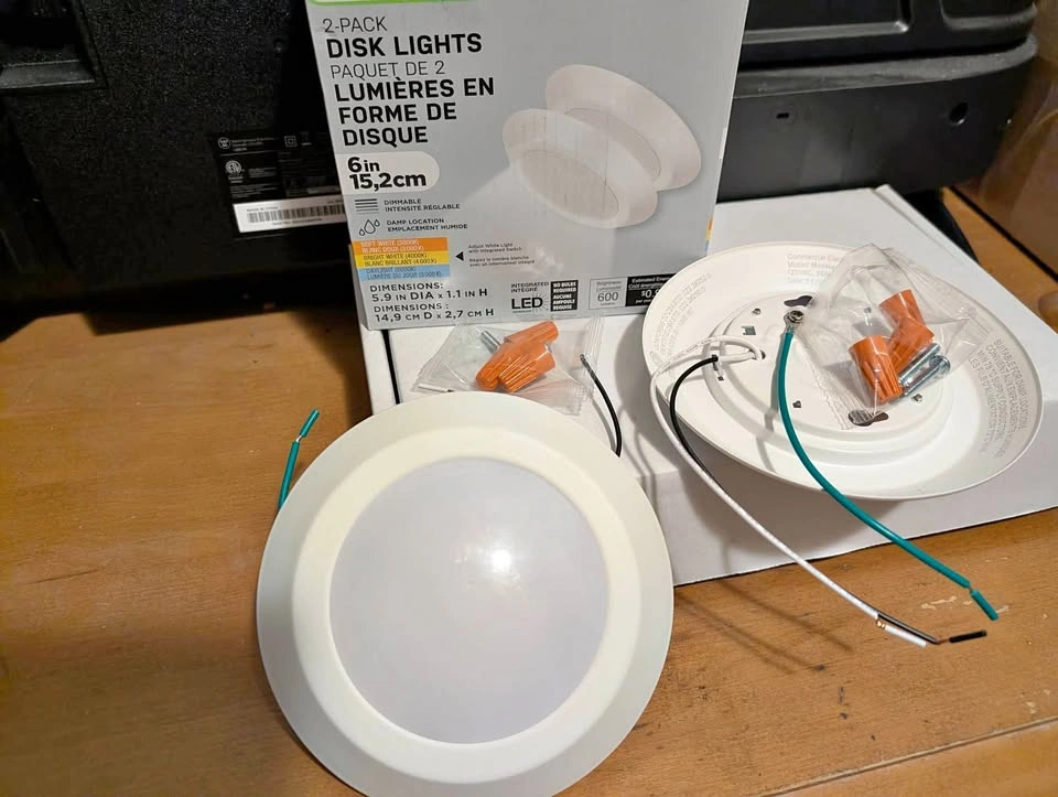 Commercial Electric 6in LED Disk Lights 2-Pack