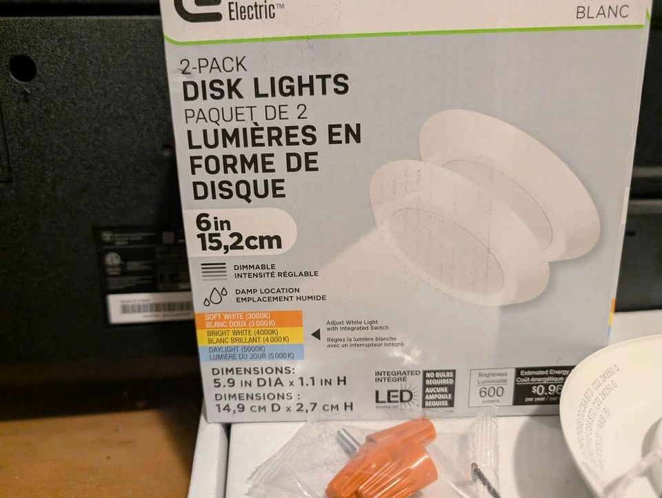 Commercial Electric 6in LED Disk Lights 2-Pack - photo 2