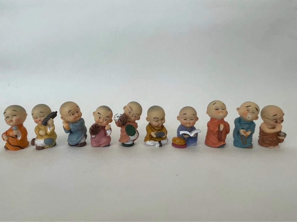 Set of 10 Miniature Monk Figurines - photo 2