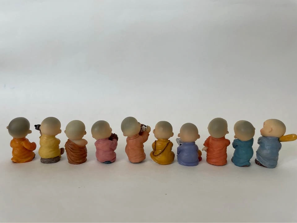 Set of 10 Miniature Monk Figurines - photo 3