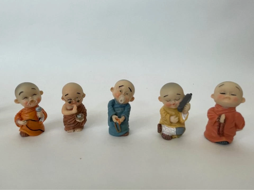 Set of 10 Miniature Monk Figurines - photo 5