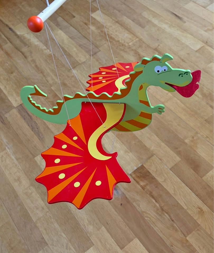 Wooden Dragon Flying Mobile