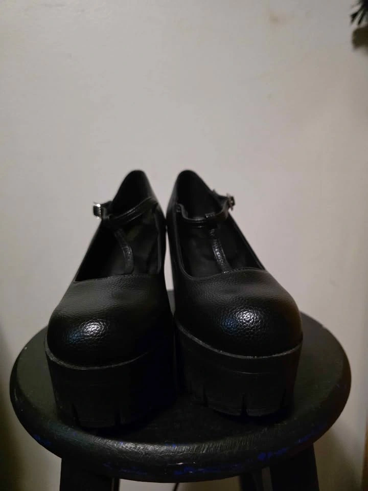 Black Chunky Platform Mary Jane Heels – Women’s Size 8 - photo 2