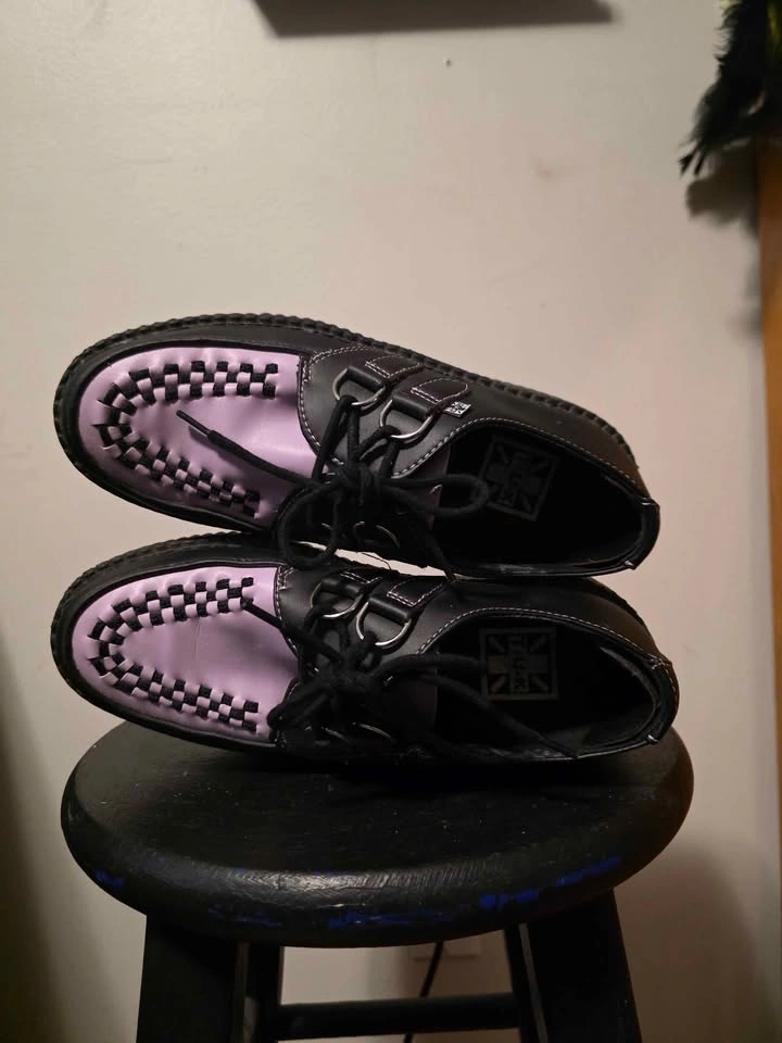 T.U.K. Purple & Black Platform Creepers – Women’s Size 9 - photo 2