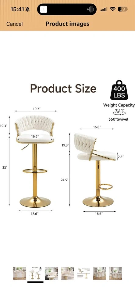 COSTWAY Bar Stools Set of 2 - photo 2