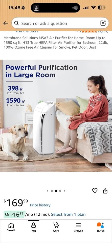 Membrane Solutions MSA3 Air Purifier - photo 2