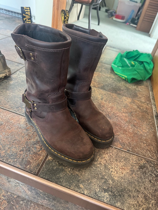 Dr. Martens Anistone Hi Leather Biker Boots Size 9 Men's