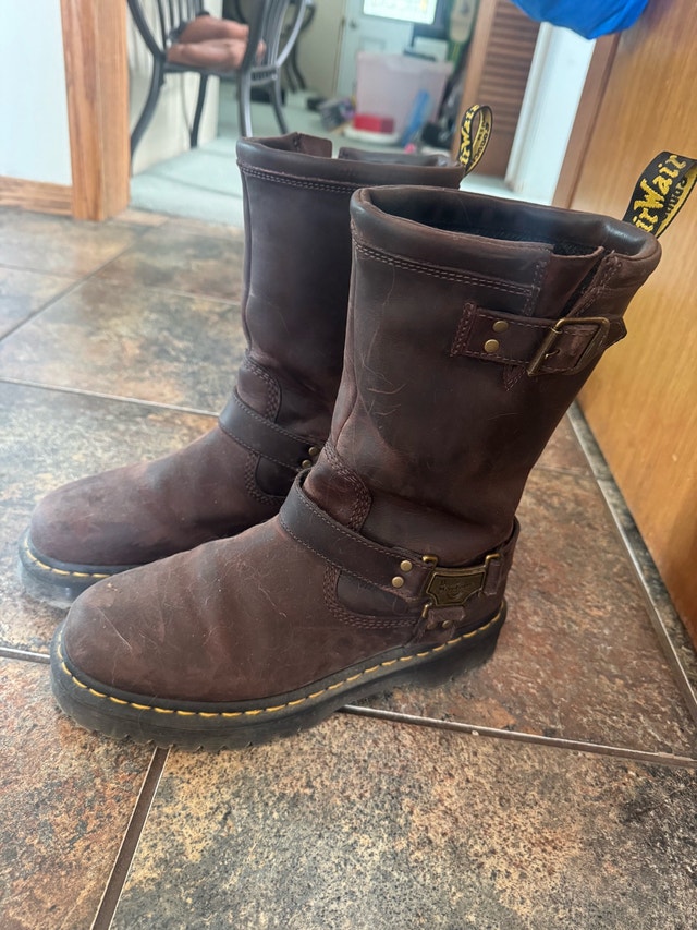 Dr. Martens Anistone Hi Leather Biker Boots Size 9 Men's - photo 2